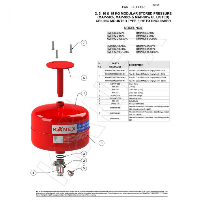 10 KG Automatic Modular Fire Extinguisher (MAP 50 Based