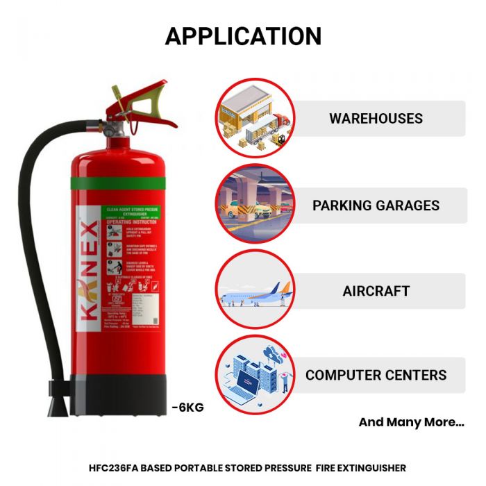 Buy 6 KG Clean Agent Fire Extinguisher Online at Kanex | Flat 25
