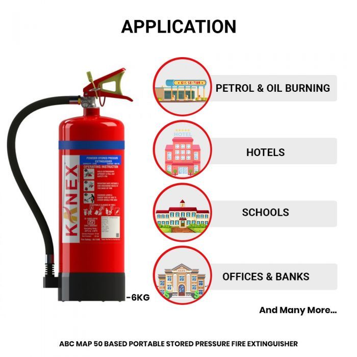 6 KG ABC Fire Extinguisher (MAP 90 Based Portable Stored Pressure)