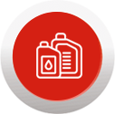 Fire extinguisher box with resistance to fuel and lubricant exposure
