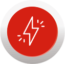 Shock-proof fire extinguisher box icon ensuring protection from impact or jolt
