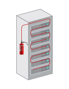 Fire Suppression System for Electrical Server Racks Panel